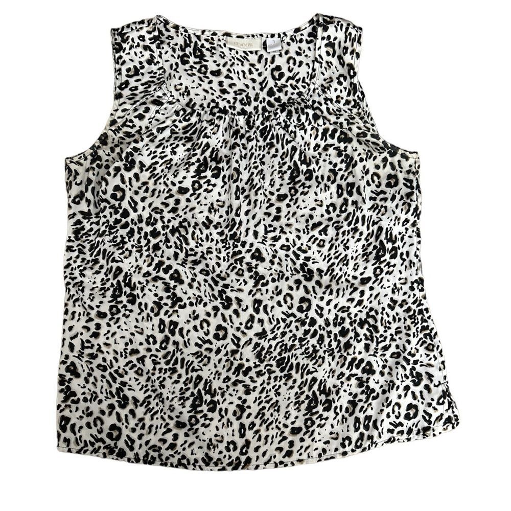 Chicos Animal Print Sleeveless Blouse Size M